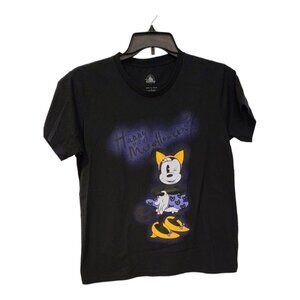 WOMEN'S LARGE Minnie Mouse Glow In The Dark Happy Halloween T-Shirt Cool Kitty
